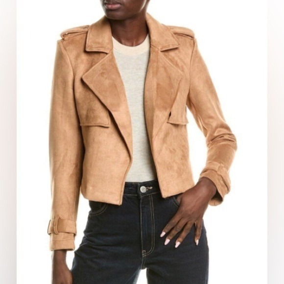 Nanette Nanette Lepore Jackets & Blazers - Nanette Nanette Lepore Women's L Jacket Caramel Faux Suede‎ Cropped NJ4F114N6